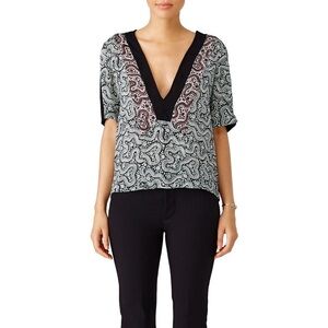 ALC Printed Lilias Silk Deep V Top